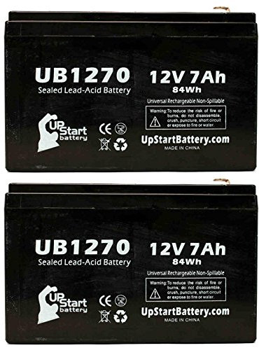 2x Pack - Replacement for APC SMART-UPS 700 SU700INET Battery - Compatible UB1270 Universal Sealed Lead Acid Battery (12V 7Ah 7000mAh F1 Terminal AGM SLA) - Includes 4 F1 to F2 Terminal Adapters