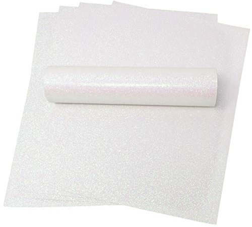 Syntego A4 dickes und weiches Glitzerpapier 150 g/m² / 40 lb 10 Blatt (weiß irisierend)