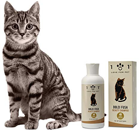 Shampoo für Katzen, 250ml - Angereichert mit Inhaltsstoffen pflanzlichen und natürlichen Ursprungs - Entwirrt und beseitigt Schmutz - Für alle Haartypen geeignet - Linea 101