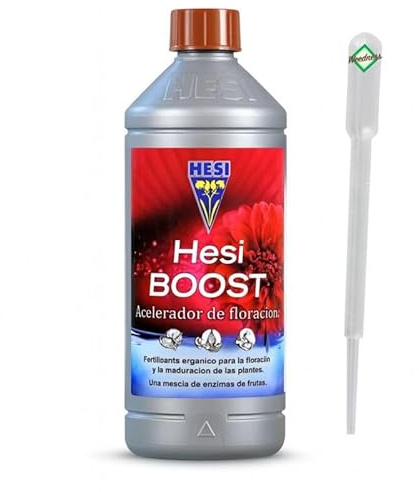 Hesi Boost 1 liter för blomningsfasen - väx gödselmedel naturligt gödselmedel inomhus växter organisk flytande organisk blomning boost