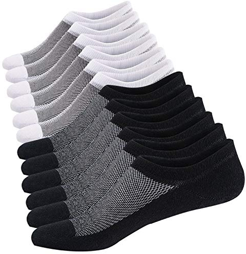Ueither Calcetines Cortos Hombre Invisibles Respirable Calcetines tobilleros Algodón Antideslizantes