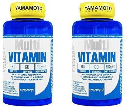 Yamamoto Nutrition Multi VITAMIN integratore alimentare multivitaminico ad ampio spettro con minerali (2 barattoli da 60 compresse)