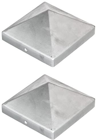 Alberts 215330 Tapa para postes de madera, forma alta, aluminio fundido, en blanco, 120 x 120 mm, juego de 2 unidades