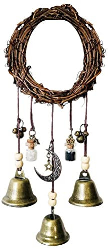BTOSEP Cloches de sorcière, carillons éoliens de sorcière Couronne à la Main des Cloches de sorcière de Protection des sortières suspendues de sorcelle