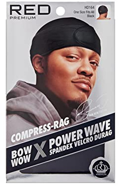 Red Premium Bow Wow Power Wave Durag de compresión (Elastano, Negro)