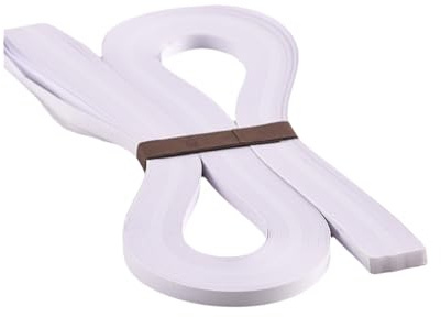 ODETOJOY Quilling pappersremsor vita 5 mm quilling remsor 5 mm vit-längd 21,3 tum-enfärgat rent vitt papper quilling remsor 120 st/set (1)