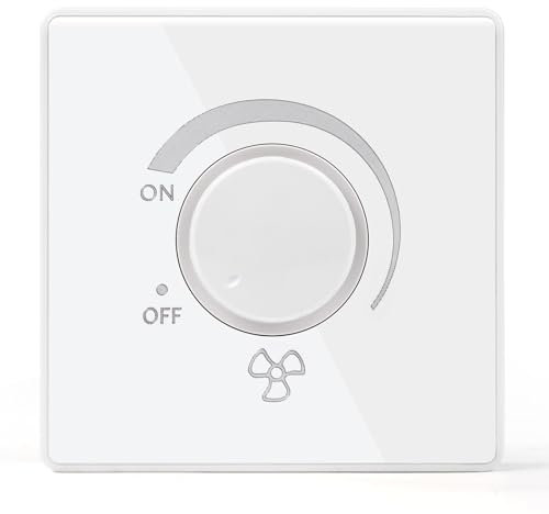 DEWIN Wandschalter, 86 Typ Deckenventilator Drehzahlregler Wandmontierter Dimmerschalter 10A AC 220V