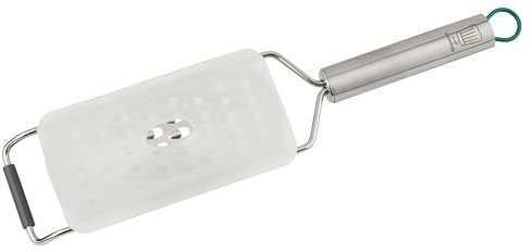 Chefkoch trifft Fackelmann – Premium Edelstahl Reibe, Grob, Spülmaschinengeeignet, Ergonomischer Griff, 315x75x25 mm, Ideal für Gemüse & Käse