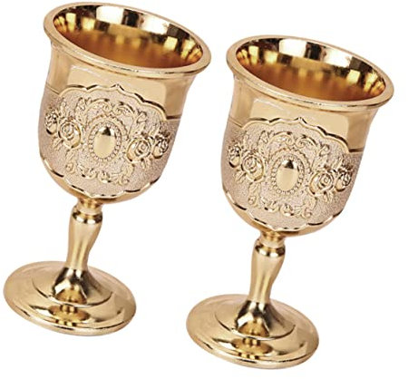 OFFSCH 2pezzi Tazza Di Vino Retro Stile Europeo Coppa Da Vino Vintage Per Bicchiere Da Festa Ornamentale Retrò