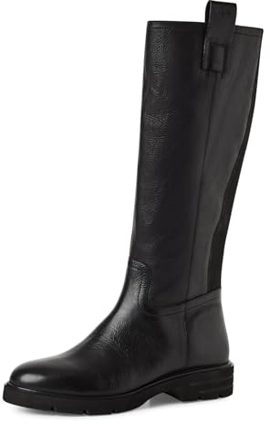 Tamaris Femme Damen Long Boot Flat 1-25616-45 Botte Haute Jusqu'au Genou, Noir, 38 EU
