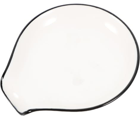 HOLIDYOYO Reposa Cucharas De Cerámica Con Borde Negro Soporte Reutilizable Para Utensilios De Cocina Encimeras y Mesas Diseño Compacto Para Uso Diario y Almacenamiento Fácil
