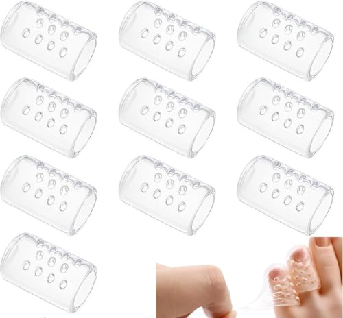 10 Pcs Silicone Toe Protectors – Breathable Gel Caps for Blisters, Corns & Ingrown Nails – Anti-Friction Protectors for Women & Men – Reusable Gel Sleeves for Boots, Heels, Sandals & Trainers