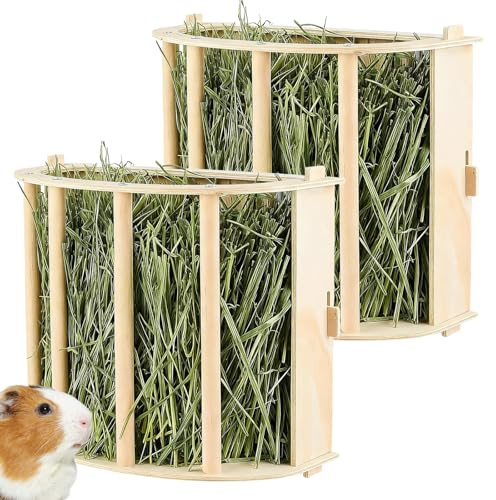 Lot de 2 râteliers à foin pour lapins, cochons d'Inde, mangeoires pour lapins, cochons d'Inde, lapins, hamsters, chinchilla