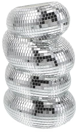 MUCKLILY Vaso da Fiori a Spirale Specchiato a Sfera, Vaso Infrangibile per Centrotavola da Discoteca, Decorazione Luminosa per Tavolini e Ambienti Moderni