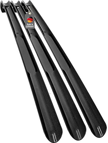 Lantelme 3 Stück Schuhanzieher 65cm im Set Farbe schwarz mit Farbauswahl Kunststoff Schuhlöffel Xl Lang und stabil Schuhanziehhilfe (Schwarz)