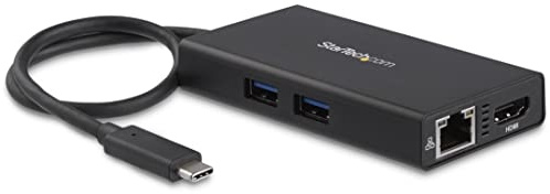StarTech.com USB-C Multiport Adapter - USB-C Travel Docking Station with 4K HDMI - 60W Power Delivery Pass-Through, GbE, 2pt USB-A 3.0 Hub - Portable Mini USB Type-C Dock for Laptop (DKT30CHPD)