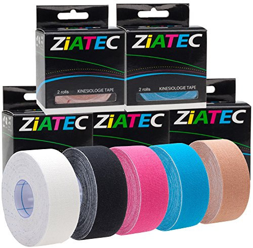ZiATEC Pro Kinesiology Tape - Bande de Kinésiologie | Bande étroit, élastique et imperméable pour le sport, ruban de physiothérapie (4,5 m x 2,5 cm), taille:2.5 cm - largeur, couleur:1 x bleu