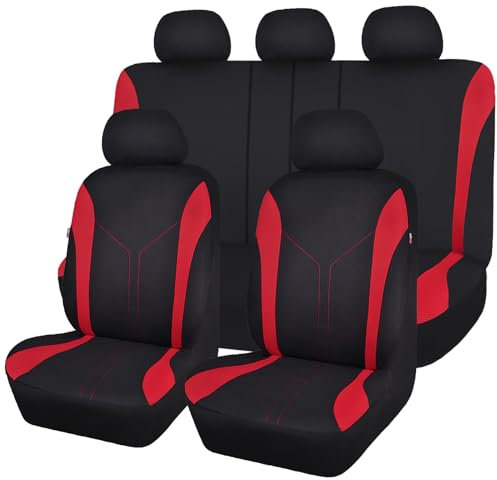 Flying Banner Fashion Mesh Universal Passform entworfen Auto Sitzbezüge Set(Vollständige Reihe, Rot und Schwarz)