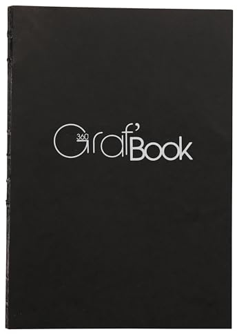 Clairefontaine 975801C Ritbok Graf'Book 360° (med trådhäftning, stående format, 14,8 x 21 cm, 100 g, syrafri, PH neutral) 1 st, svart