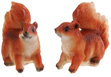 Sharplace 2X Figure Écureuil Figurine en Résine Micro-paysagère Statues Jardin Décor Noël Halloween