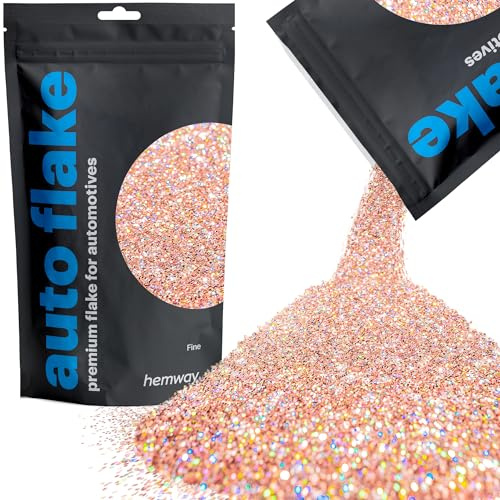 Hemway Auto Flake Glitter Additive for Paint, 100g, Fine Rose Gold Holographic Metal Flake for Custom Auto Paint & Coatings, for Car, Motorbike, Truck, Vehicles, Automotives
