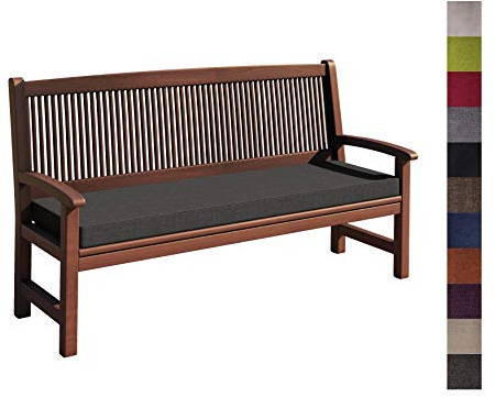 sunnypillow Bankauflage Outdoor - Stuhlkissen mit abnehmbarem Bezug - Sitzkissen für Bank - Bankpolster Polsterauflage Auflage für Gartenbank - 160 x 60 x 5cm - Bankkissen für Gartenmöbel Anthrazit