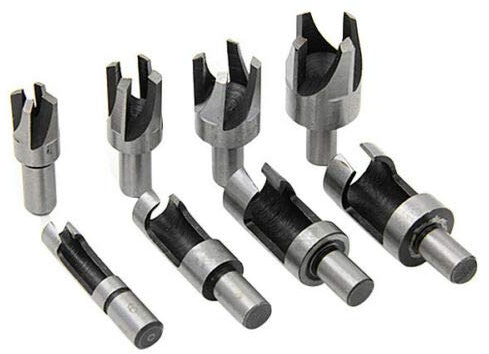 pluggskärare 8 st 6 mm/10 mm/13 mm/16 mm pluggborr HSS konisk klo typ tenon kork kniv trä träbearbetning snickeri borrkronor verktyg lämpliga för bänkborrar och handborrar