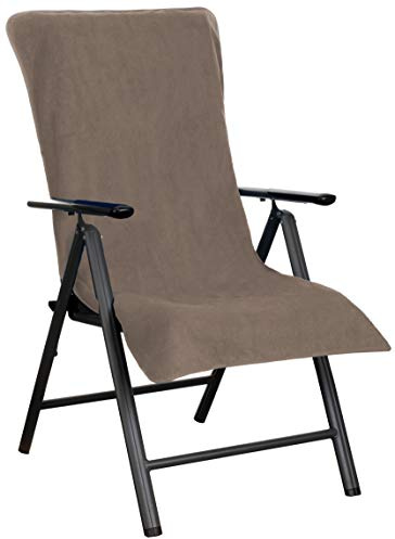 Brandsseller Frottee-Schonbezug für Gart enstuhl und Gartenliege sowie als Strandliegenauflage - aus 100% Baumwolle - (Braun)