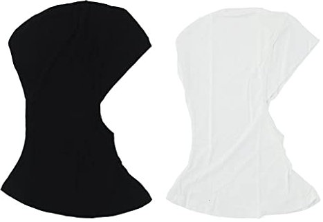 chiwanji 2/Set Muslim Head Cover Hijab Cap Islamic Underscarf Hohe Elastizität Muslimische Kopfbedeckung 40cm/15.75inch