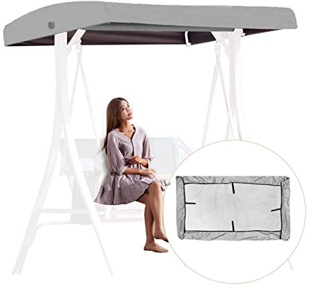 DFANCE Recambio Toldo Balancin Jardin 2 3 Plazas Recambio Lona Toldo Exterior Jardin Universal Fundas para Columpio Exterior,Tela Impermeable Toldo de Repuesto,Grey