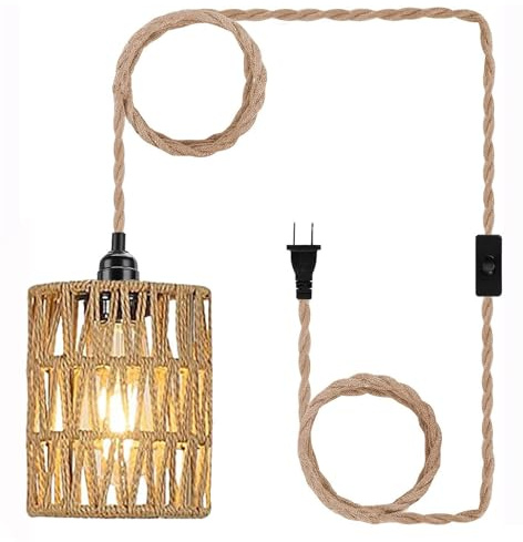 EcoGehen Boho Plug in Pendant Light Ceiling Lamp