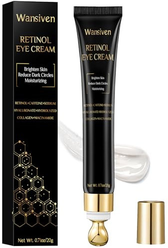 Wansiven Augencreme, Eye Cream, Anti-Age Augencreme gegen Augenringe Feuchtigkeitsspendende und Nährende，Enthaltend Hyaluronsäure und Koffein feuchtigkeitsspendende Augenreparaturcreme 20 ml
