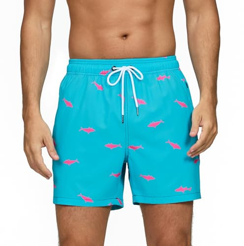 Aisprts Costume Uomo Mare con Tasche con Cerniera Costumi da Bagno Uomo Traspiranti, ad Asciugatura Rapida e Idrorepellenti Pantaloncini Uomo Estivi con Fodera in Rete e Coulisse