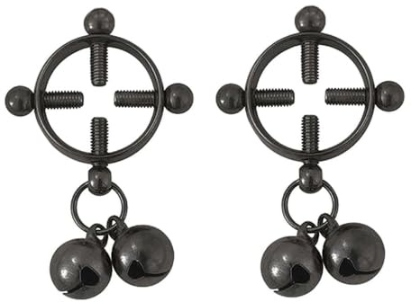 2 anelli rotondi per capezzoli finti per le donne in acciaio inossidabile minimalista punk non piercing anelli per capezzoli argento palla campana goccia pendente regolabile falso capezzolo piercing