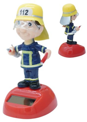 Solar Dancing Fireman Swing Figurines,Solar Powered Firefighter Dancing Figurines | Dancing Toy Figure Dashboard Doll,Solar Swinging Firefighter Ornament For Desk, Window Sill, Car Dashboard Decor