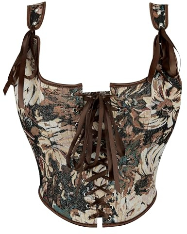 FGSS Womens-Corset-Top-Bustier Renaissance-Suspender for Dresses