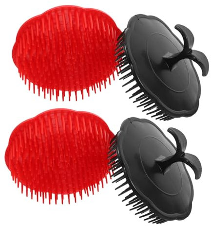 minkissy 4stücke Kopfhautmassageburste Aus Kunststoff Weiche Bürste Für Haarwaschmassage Duschkamm Für Nass Und Trockenanwendung Ergonomischer Griff Für Bequemen Gebrauch Leicht Zu Reinigen