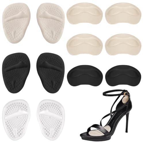 Vicloon Coussinet Talon Chaussure Homme et Femme, 3 Paires Demi Semelles Coussinet, 3 Paires L'arrière du Talon Trop Grande, Coussinet Talon Chaussure de Sport Trop Grands et Auto Adhésifs