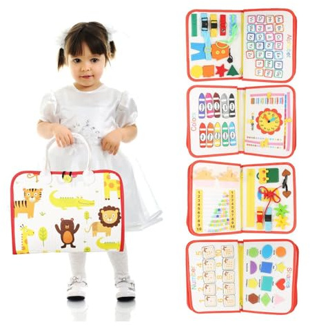 IZDUDO Busy Board Montessori, Planche Activité Tableau Sensoriel, Livre Jouet de Développement Motricité Fine & Éducation Préscolaire, Jeux Educatif pour Garcon Fille#4