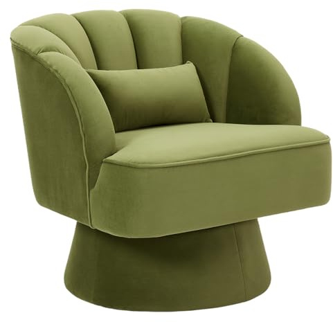 Sillón giratorio con 360 grados, moderno sillón tapizado con cojín suave, sillón con reposabrazos, adecuado para salón, dormitorio, oficina en casa, perfecto para esquinas de lectura o zonas de