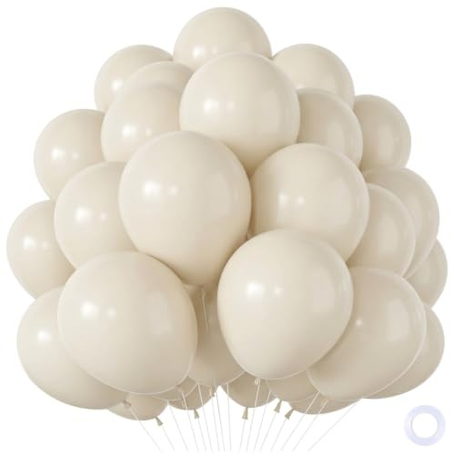 Krämballonger, 100 st sandvita babyshower dekorationer neutrala beige ballonger, heliumballong för födelsedag baby shower förlovning årsdag bröllop boho kön avslöja festdekorationer, 30 cm