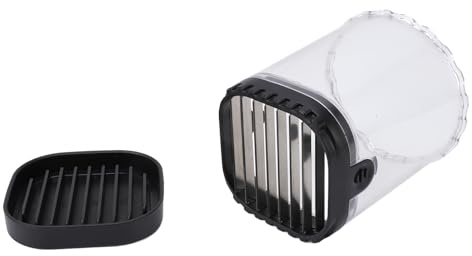 Phefop Tagliafrutta per Verdure, Tagliafrutta Veloce in Plastica in Acciaio Inossidabile per la Preparazione Rapida di Insalata, Ideale per Banane e Fragole, Essenziale per la (BLACK)