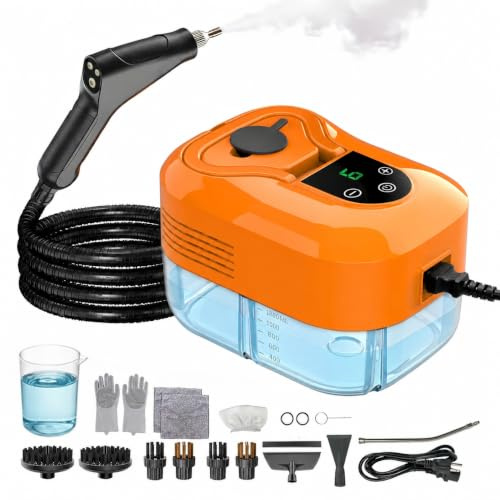 Vaporeta Limpieza Hogar, Limpiador a Vapor Portátil 6 Niveles Reg, Calentamiento 15s, 3,5 Bar Vaporeta Limpieza Hogar Potente, Depósito 1800ml, 17 Accesorios Multifunción, Apto para Cocina y Coche