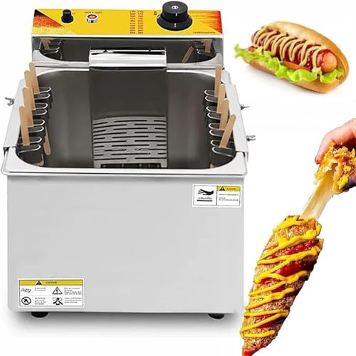 12L Commercial Electric Frite, Ost Hot Dogs Sticks friteringsmaskin | Mozzarella Hot dog maker maskin majs hund fritös maskin, Justerbar temperatur