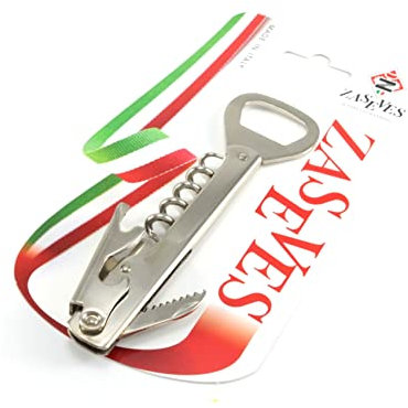 Cavatappi da cameriere in acciaio professionale, cavatappi apribottiglie vino spumante, cavatappi da sommelier tagliacapsule in acciaio inossidabile, apribottiglia di qualità per camerieri e baristi