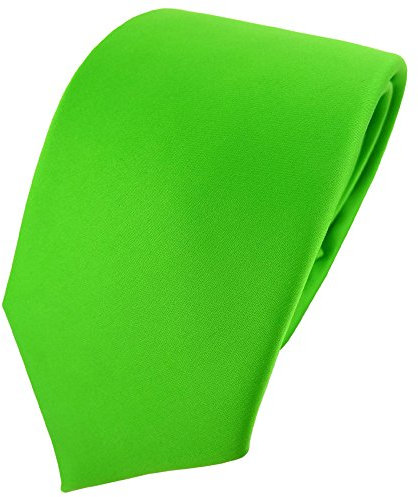 TigerTie Herren Krawatte – Klassische 8 cm Satin-Krawatte in grün giftgrün leuchtgrün einfarbigem Design, ideal für Geschäftstermine, festliche Anlässe und die Freizeit