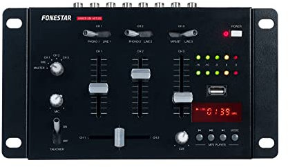 FONESTAR Mesa DE Mezclas SM-507UB 3 Canales ESTÉREO PREESCUCHA Cue Talk Over