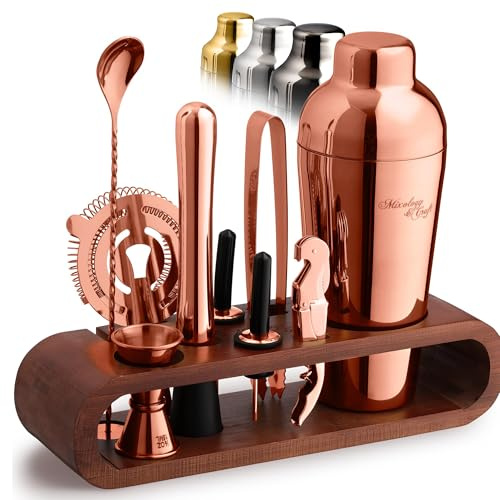 Mixology & Craft - Set di 10 barre in mogano 3. rame - mogano.