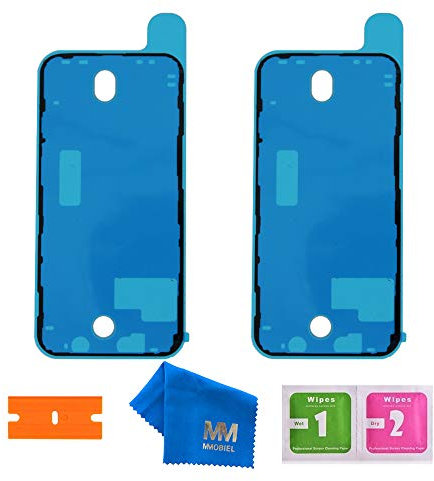 MMOBIEL 2 x LCD Seal Adhésif Autocollant Étanche Compatible avec iPhone 12-6.1 Pouces Noir pour LCD Display Frame Tool Kit Inclus