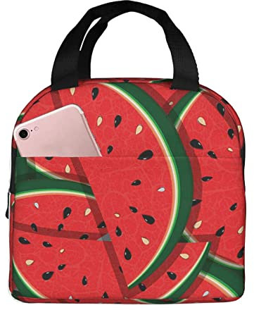 XVBCDFG Bolsa de almuerzo de sandía roja Oficina al aire libre Papel de aluminio portátil Aislamiento grueso y bolsa Bento de mantenimiento fresco